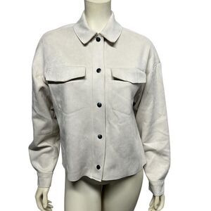 SUPER SOFT Faux Suede Vegan Leather Jacket Cream Off White Truth by Republic